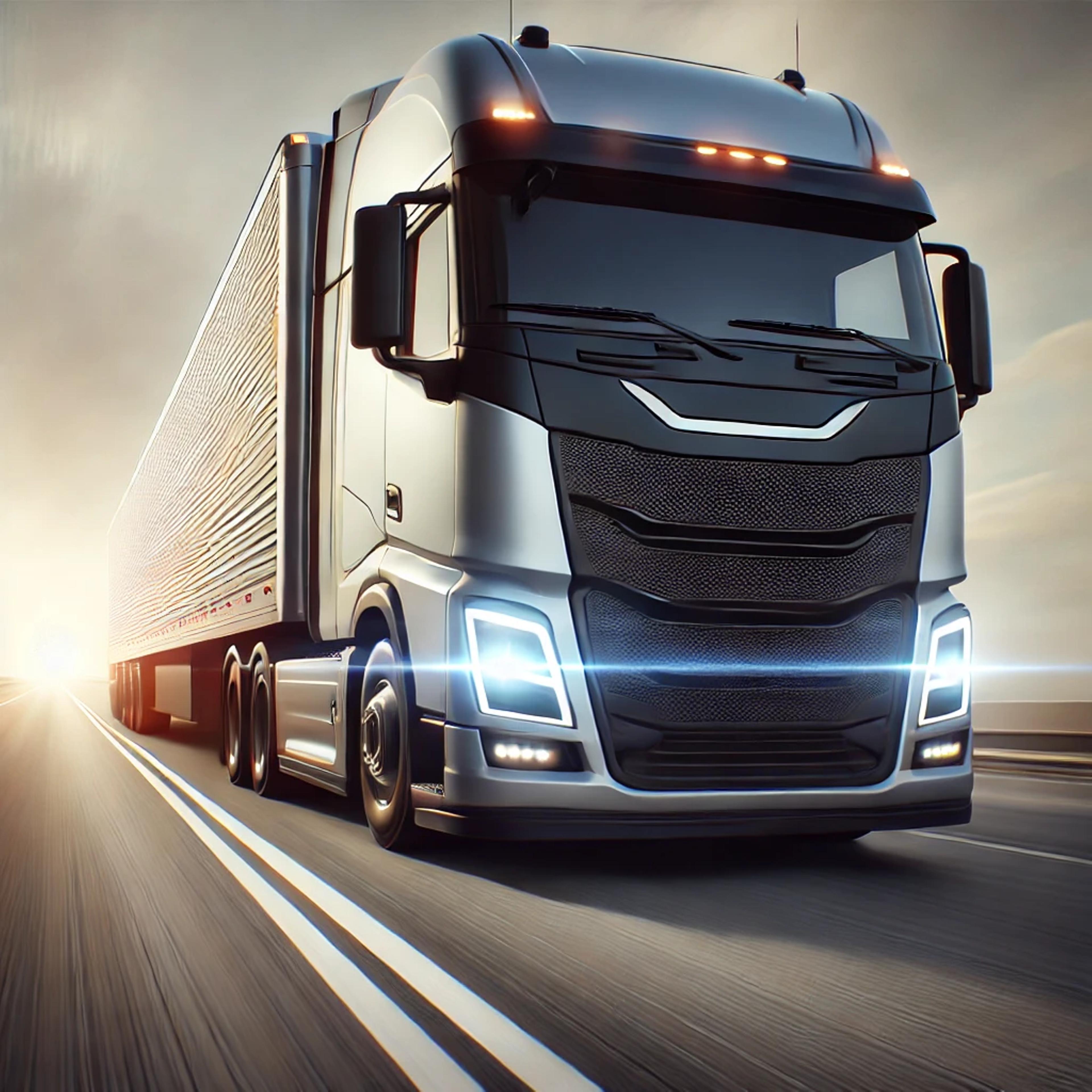 Professional truck driver in front of a modern semi-truck